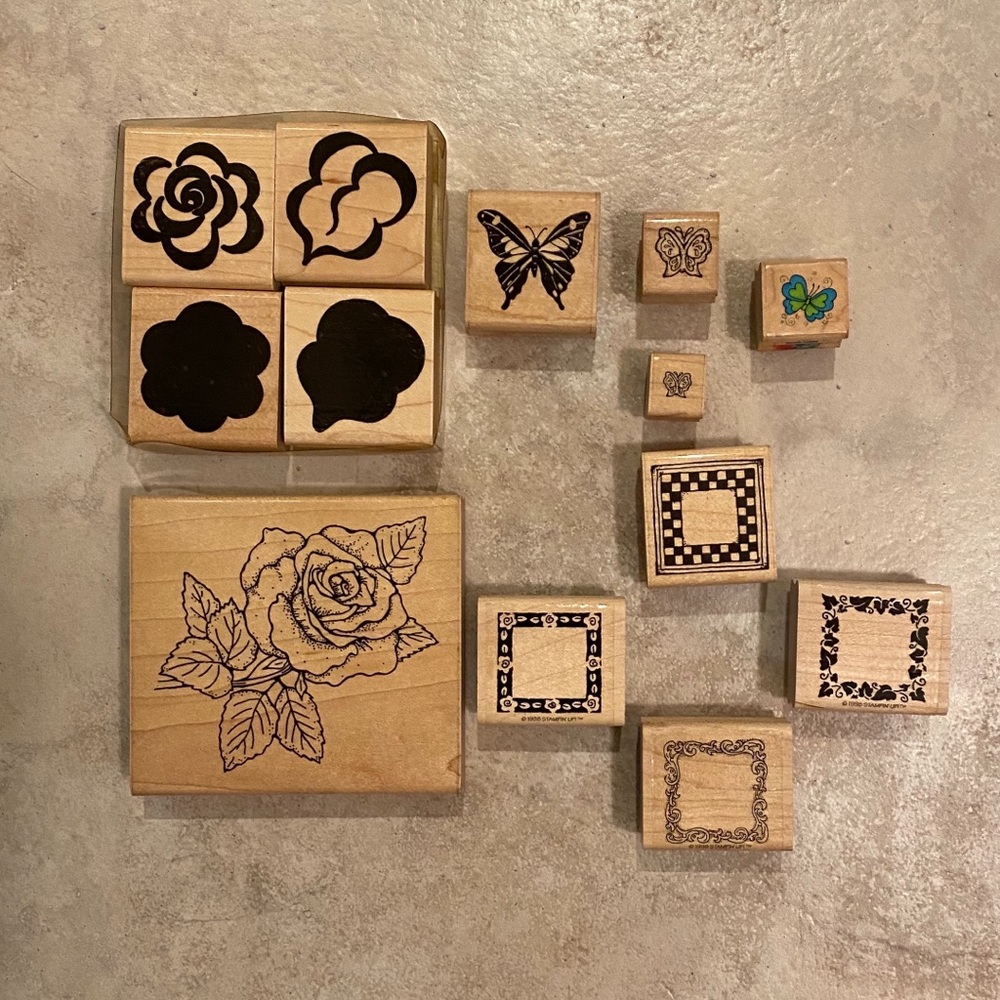 D.O.T.S and JRL Design  Butterflies, Rose, Border Stamps, Flower and Leaf Stamps